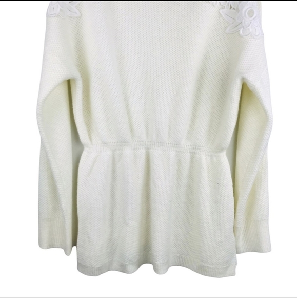 Camber & Grace Off white Oversized Beautiful Lace Shoulder Sweater Dress XL - Picture 4 of 12